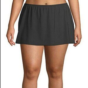 Liz Claiborne Swim Skirt Solid Black Plus Size 18W Tummy Control Panel